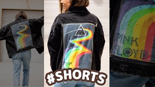 Custom Denim Jacket Back Easy NoSew DIY  DIY with Orly Shani Shorts [upl. by Acimehs]