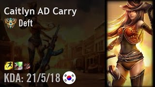 Caitlyn AD Carry vs Sivir  Deft  KR Challenger Patch 614 [upl. by Siravart732]