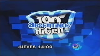 Monchi Balestra conduce 100 Argentinos Dicen  Canal 13 PROMO 2004 [upl. by Lorenza]