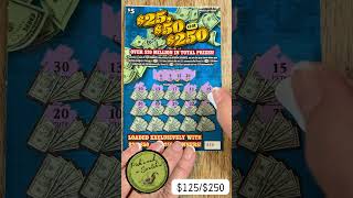 Ohio Lottery Scratch Off Ticket 25 50 or 250 1 Ticket out of a Full Book Scratched Daily Part 25 [upl. by Zales]