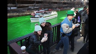 LIVE Chicago River dyed green for St Patricks Day [upl. by Catina]