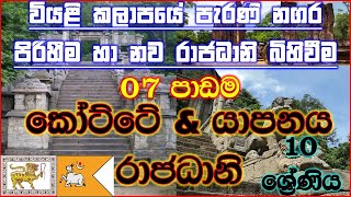 GRADE 10 HISTORY UNIT 07GRADE 10 HISTORY 7TH LESSON SINHALA MEDIUM KOTTE KINGDOME amp JAFFNA KINGDOM [upl. by Lianne]