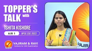 Topper’s Talk with Ishita Kishore AIR1  Vajiram amp Ravi [upl. by Aerdnaid281]