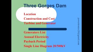 Three Gorges Hydro Project Cost and Sponsorship Turbine amp Generator Specification Energy SLD [upl. by Attelahs]