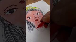 Durga Maa painting craftwithgirisha durgamaa durgaelo [upl. by Egamlat3]