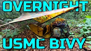 Bug Free Low Profile Overnight Camping Setup  USMC BIVVY  Scattered Thunderstorms [upl. by Annaul328]