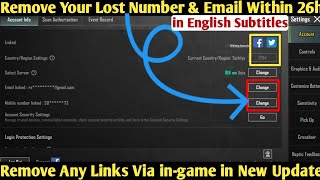 How to Remove Lost Phone Number amp Email From Pubg Account in New Update 350  Complete Process [upl. by Broek]