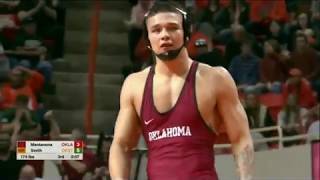 174lbs Anthony Mantanona Oklahoma dec Joe Smith Oklahoma State [upl. by Anuahsat]