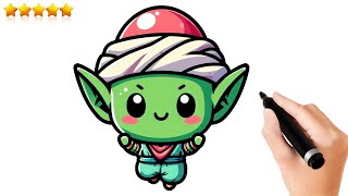 ✨ How to Draw a SUPER Cute Baby Piccolo 🎨💚  StepbyStep Tutorial [upl. by Yrolam]