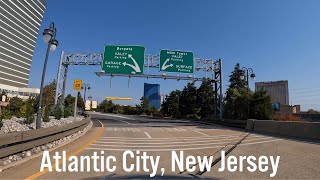 Driving out of historic city by the sea  Atlantic City New Jersey 🇺🇸 4k [upl. by Bernadina]