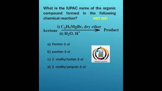 Grignard Reagent Chemistry NEET Q2 neetchemistry [upl. by Cherri]