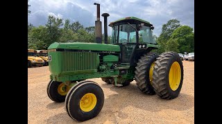 1984 John Deere 4650 Enclosed Cab 4WD Row Crop Tractor Lot511 [upl. by Lilybelle]