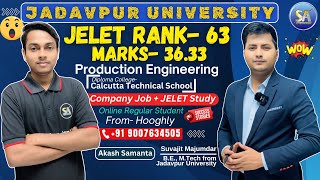 Admission in Jadavpur University Department Production Engineering  JELET 2024 Exam Rank GMR 63 [upl. by Cantone717]