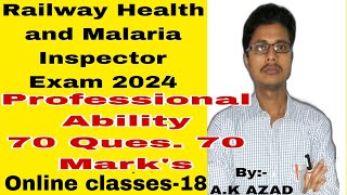 Railway Health and malaria Inspector online exam 2024online classes Class18 [upl. by Fasta]