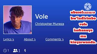 Christopher Muneza  vole isobanuye mu kinyarwanda [upl. by Anya]