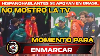 ¡PARA ENMARCAR IMPECABLE MOMENTO CUATRO HISPANOS JUNTOS EN GP BRASIL VIDEO QUE NO SE VIO EN LA TV [upl. by Nalak]