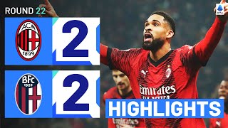 MILANBOLOGNA 22  HIGHLIGHTS  Three penalties in a crazy game at San Siro  Serie A 202324 [upl. by Etessil]