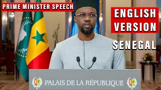 Senegal Prime Minister Ousmane Sonkos first speech in English [upl. by Enyamert]