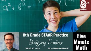 8th Grade STAAR Practice Identifying Functions 85G  18 [upl. by Todd]