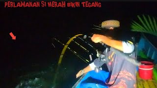 TAK DI SANGKA REEL RUSAK DI SAMBAR IKAN BESAR MENGGUNAKAN UMPAN IKAN LUNDU POTONG fishing [upl. by Acirej]