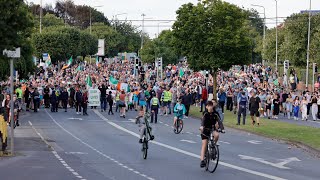 Hundreds protest in Coolock over asylum seeker accommodation [upl. by Nylsor]