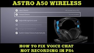 How to fix ASTRO A50 wireless Headset voice chat not recording [upl. by Akinaj]