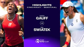 Iga Swiatek vs Coco Gauff  2023 Cincinnati Semifinals  WTA Match Highlights [upl. by Assirroc185]