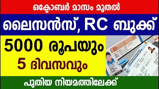 ലൈസൻസ് RC ബുക്ക് 5000 രൂപയും 5 ദിവസവും പുതിയ നിയമത്തിലേക്ക് Driving License [upl. by Zara]