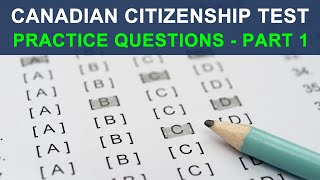 CANADIAN CITIZENSHIP TEST  PRACTICE QUESTIONS  PART 1 [upl. by Wynny]