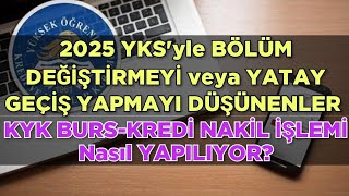 KYK BURSKREDİ NAKİL İŞLEMİ NASIL YAPILIR  Bölüm Değiştirecekler ve Yatay Geçiş Yapacaklar İçin [upl. by Noletta]