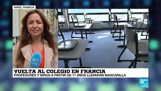 La vuelta al mundo de France 24 uso obligatorio de mascarilla para el regreso a clases en Francia [upl. by Luella625]