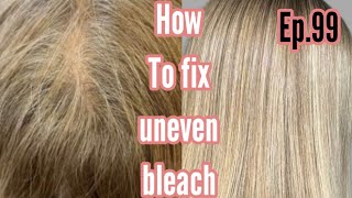 how to fix uneven bleach hair at home ep99 [upl. by Debera393]