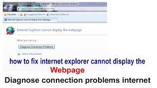 fix diagnose connection problems in windows 7 internet Explorer cannot display the webpage [upl. by Nitsid]