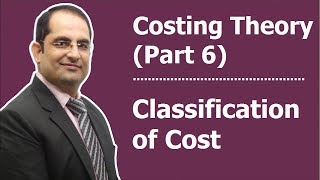 Cost Accounting theory Part 6 II Classification of Cost II CA CMA CS BCom 9717356614 [upl. by Beatrice]