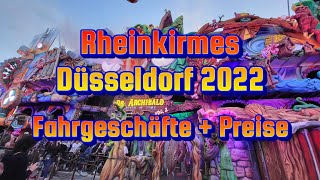 Rheinkirmes Düsseldorf 2022 Fahrgeschäfte  Preise [upl. by Lombard498]