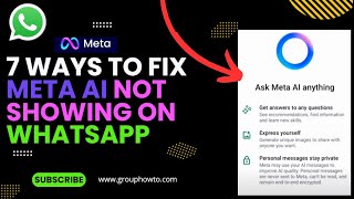 Meta AI Not Showing on WhatsApp 7 Simple Ways to Fix It [upl. by Ltney]