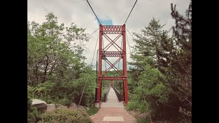 The historic Androscoggin Swinging Bridge in Brunswick ME  June 2022 [upl. by Nessim]