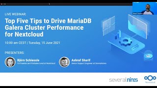 Webinar replay Top Five Tips to Drive MariaDB Galera Cluster Performance for Nextcloud [upl. by Annadiana178]