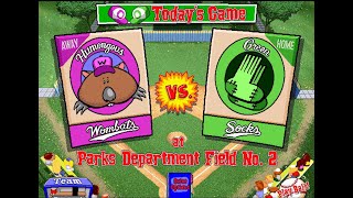 Backyard Baseball 97 Game Highlights Humongous Wombats AT Green Socks [upl. by Yrag]