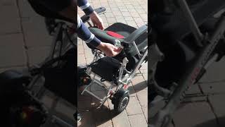 How to fold and recline the LITHTECH COMPACT electric folding wheelchair [upl. by Asillam]