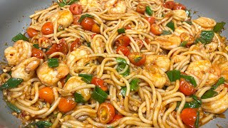 Garlic shrimp noodles [upl. by Enahpad]