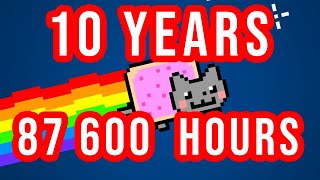 10 YEARS 87600 hours of Nyan Cat but each quotNyanquot speeds up the video [upl. by Ruben]