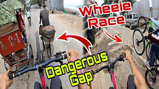 Wheelie Race 😱  Wheelie Se Gap 😨 [upl. by Dun]