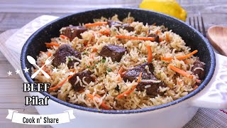 Simple and Easy Beef Pilaf Plov  Delicious [upl. by Aineval]