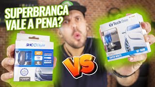 LAMPADA SUPER BRANCA VALE A PENA ShockLight vs TechONE vs LED COR CORTE INTENSIDADE é boa [upl. by Ennazor]