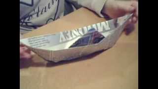 Newspaper boat  Origami [upl. by Anemix]