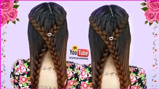 HERMOSA TRENZA CRUZADAS HERMOSO PEINADOS PARA NIÑAS O JUVENIL ELEGANTES  TRENZAS NMBA [upl. by Anelyak]