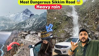 Barish amp Fog ne kiya Road ka bura haal  Most Dangerous North Sikkim Road journey 😨 [upl. by Krakow]