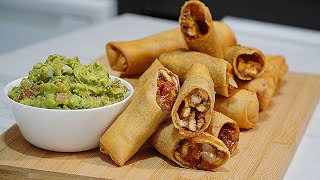 Mexican Chicken Fajita Spring Roll and Guacamole [upl. by Chico]