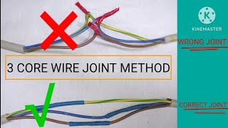 3 Core wire jointHow to joint three core cableWire joint methodतीन कोर तार जोड़Drahtverbindung [upl. by Tamra]